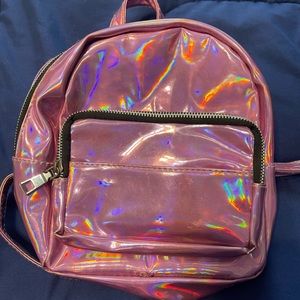 Mini iridescent pink backpack